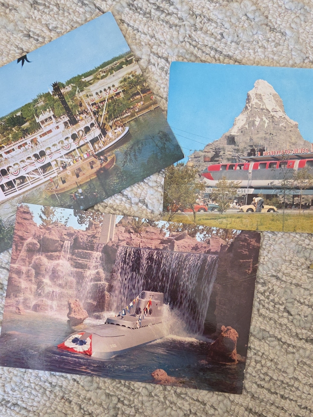 Vintage Disneyland Postcard Set - Blue, White, Red Accents